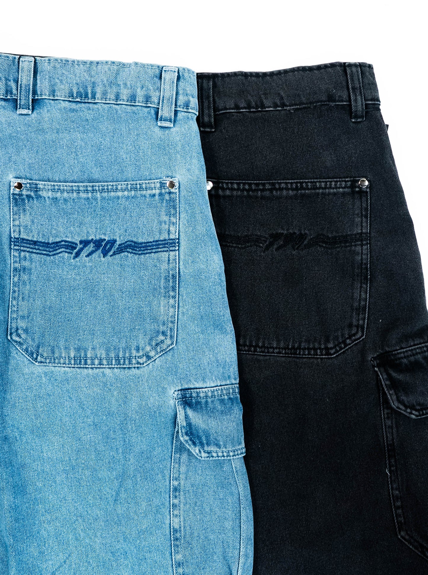 DENIM CARPENTER CARGO JEAN SHORTS