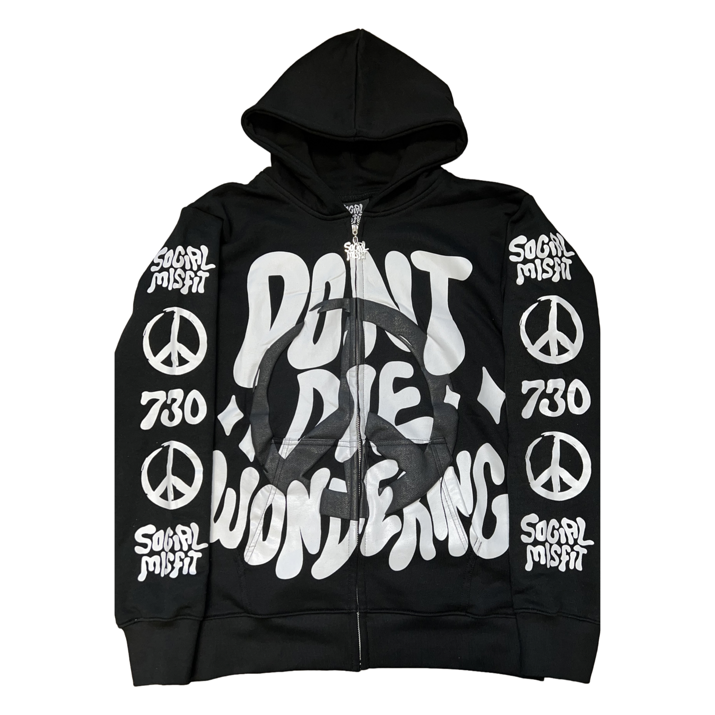 Social Misfit Peace Zip Hoodie