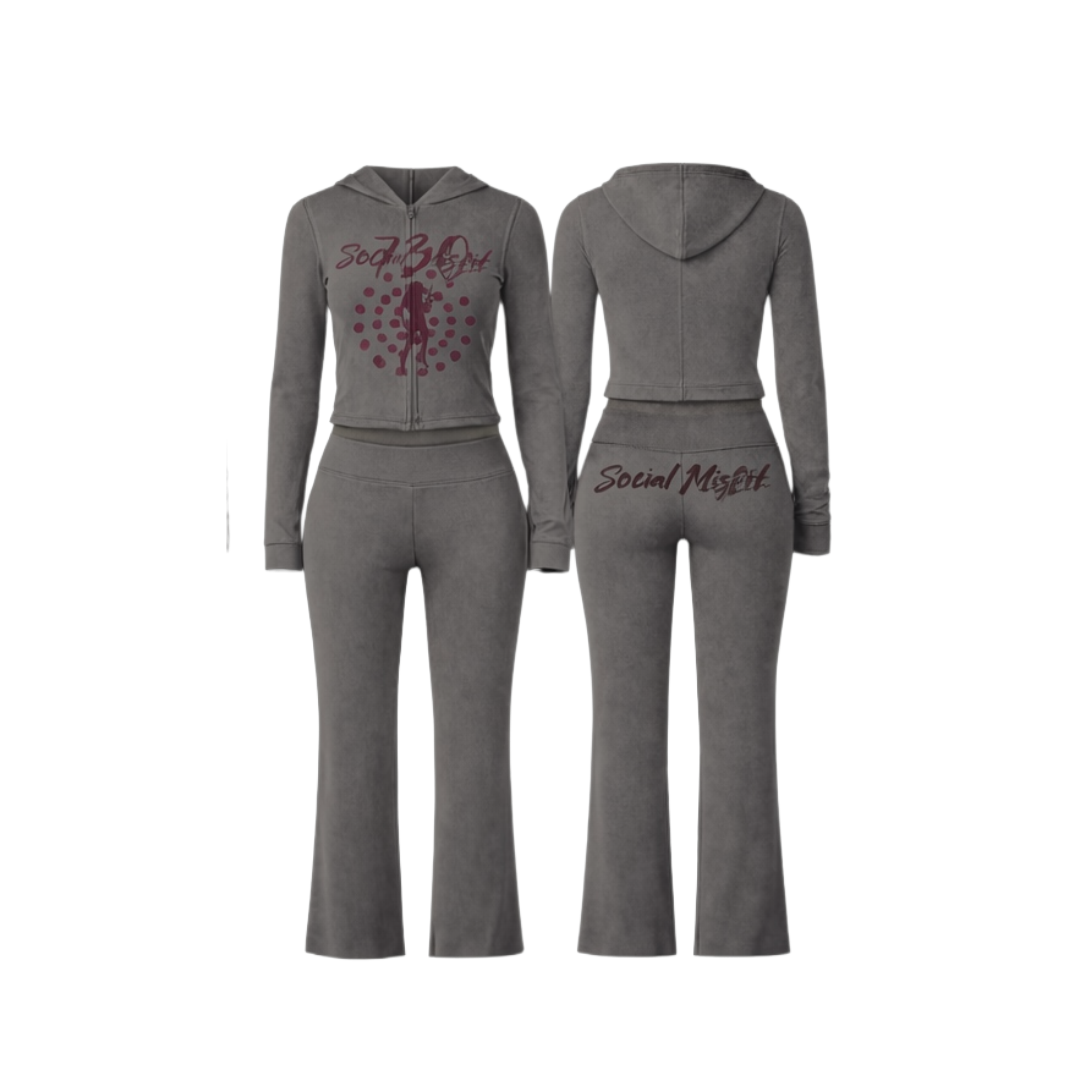 Y2K SOCIAL MISSFIT 2 PIECE LOUNGE SET