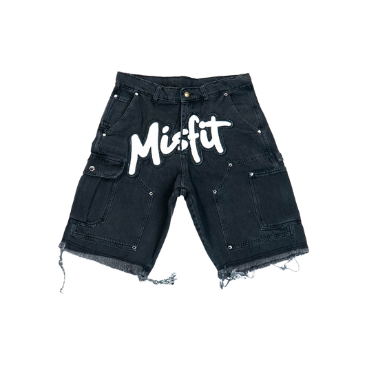 DENIM CARPENTER CARGO JEAN SHORTS