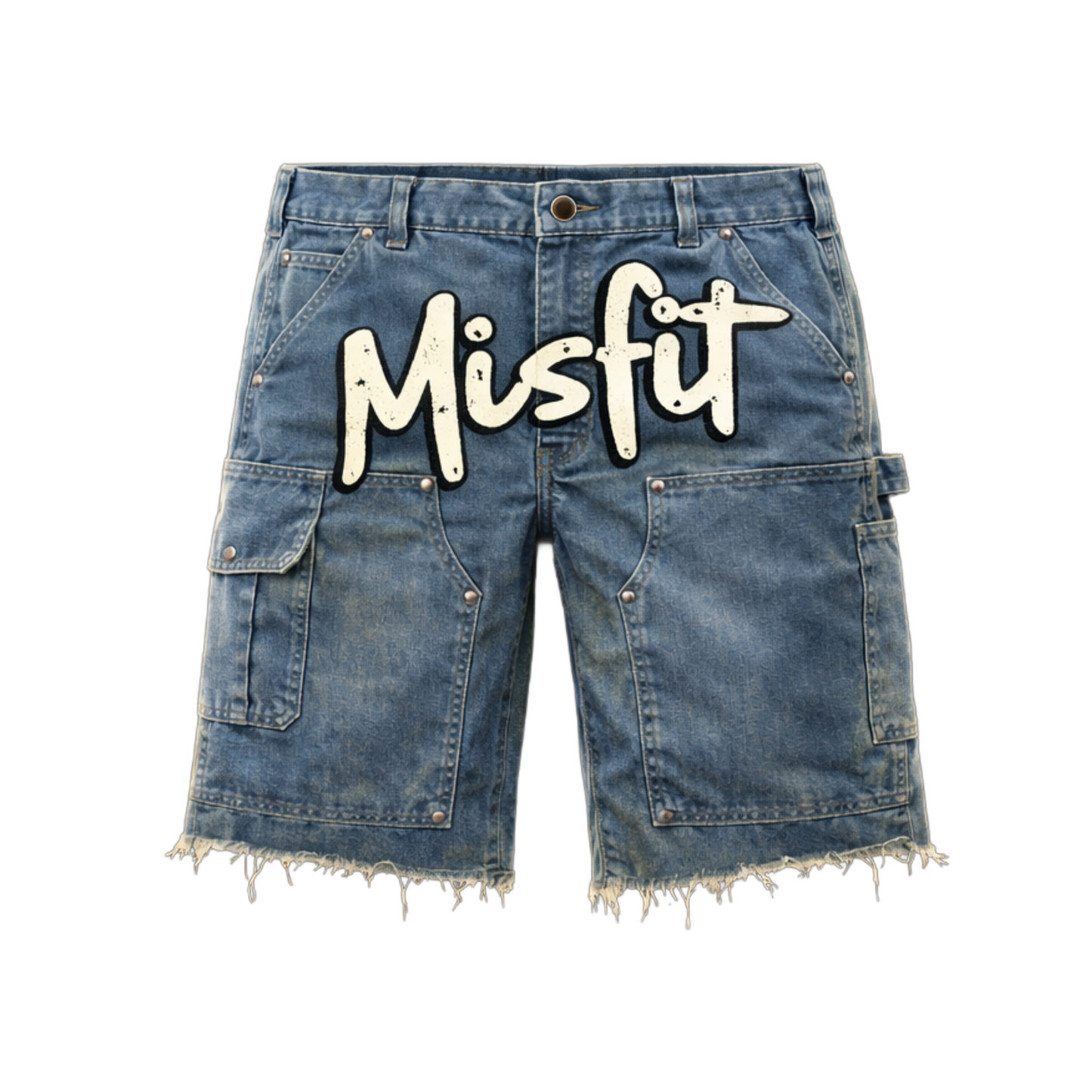 DENIM CARPENTER CARGO JEAN SHORTS