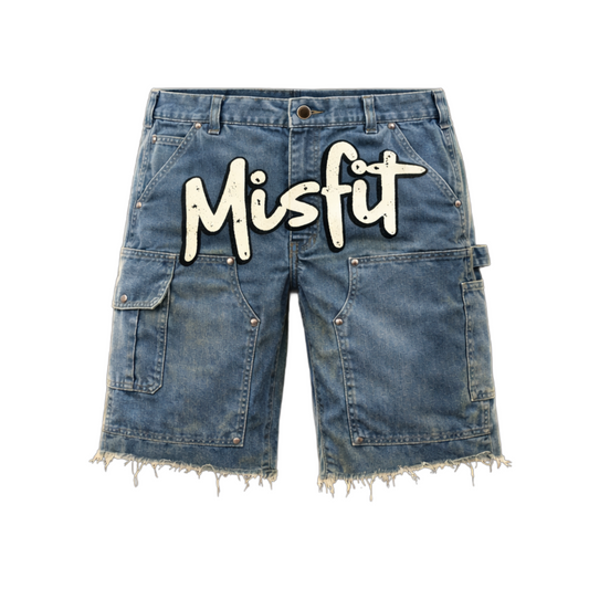DENIM CARPENTER CARGO JEAN SHORTS