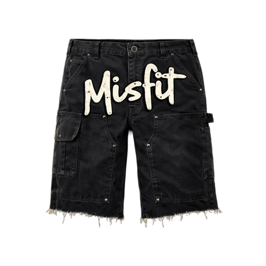 DENIM CARPENTER CARGO JEAN SHORTS