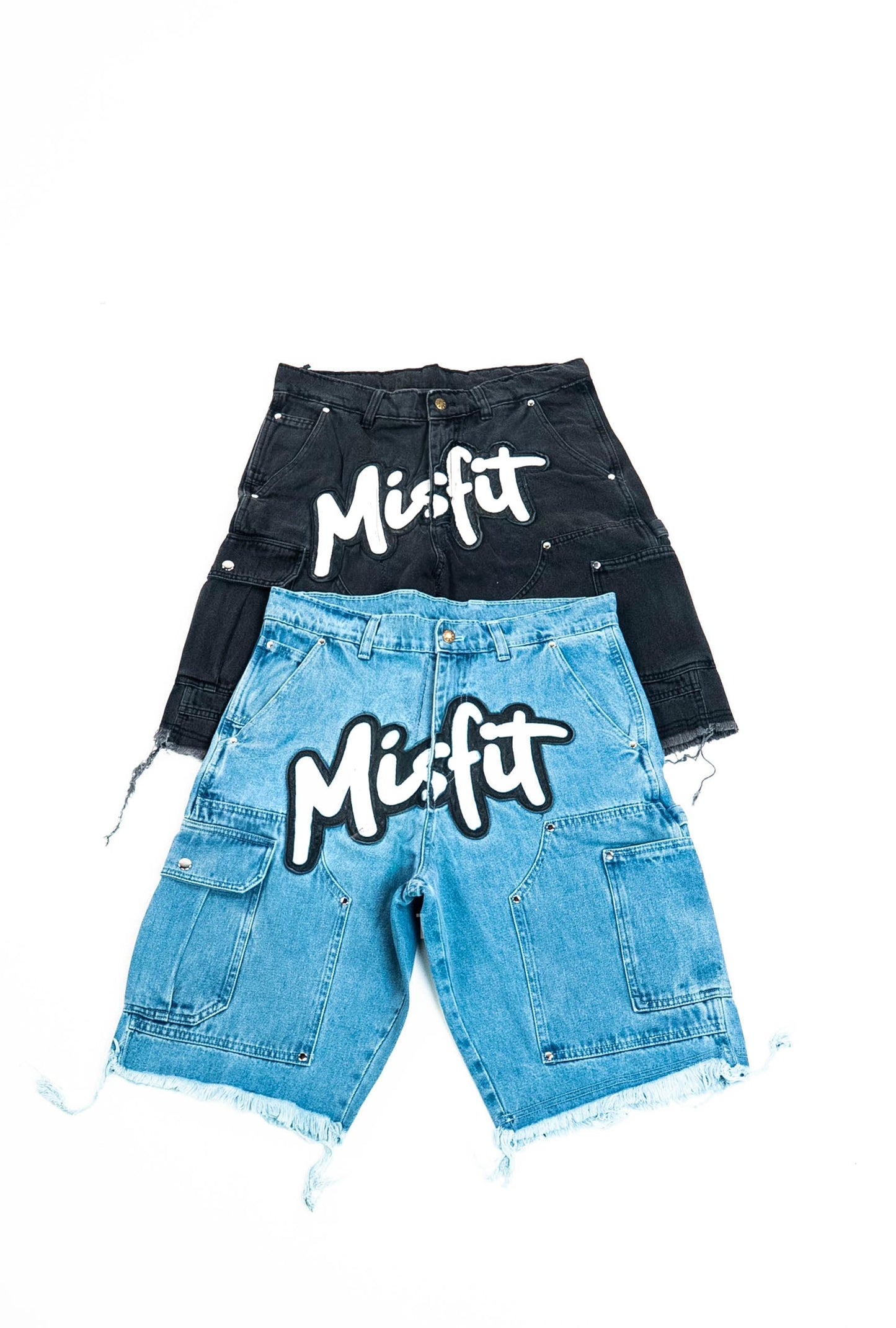 DENIM CARPENTER CARGO JEAN SHORTS