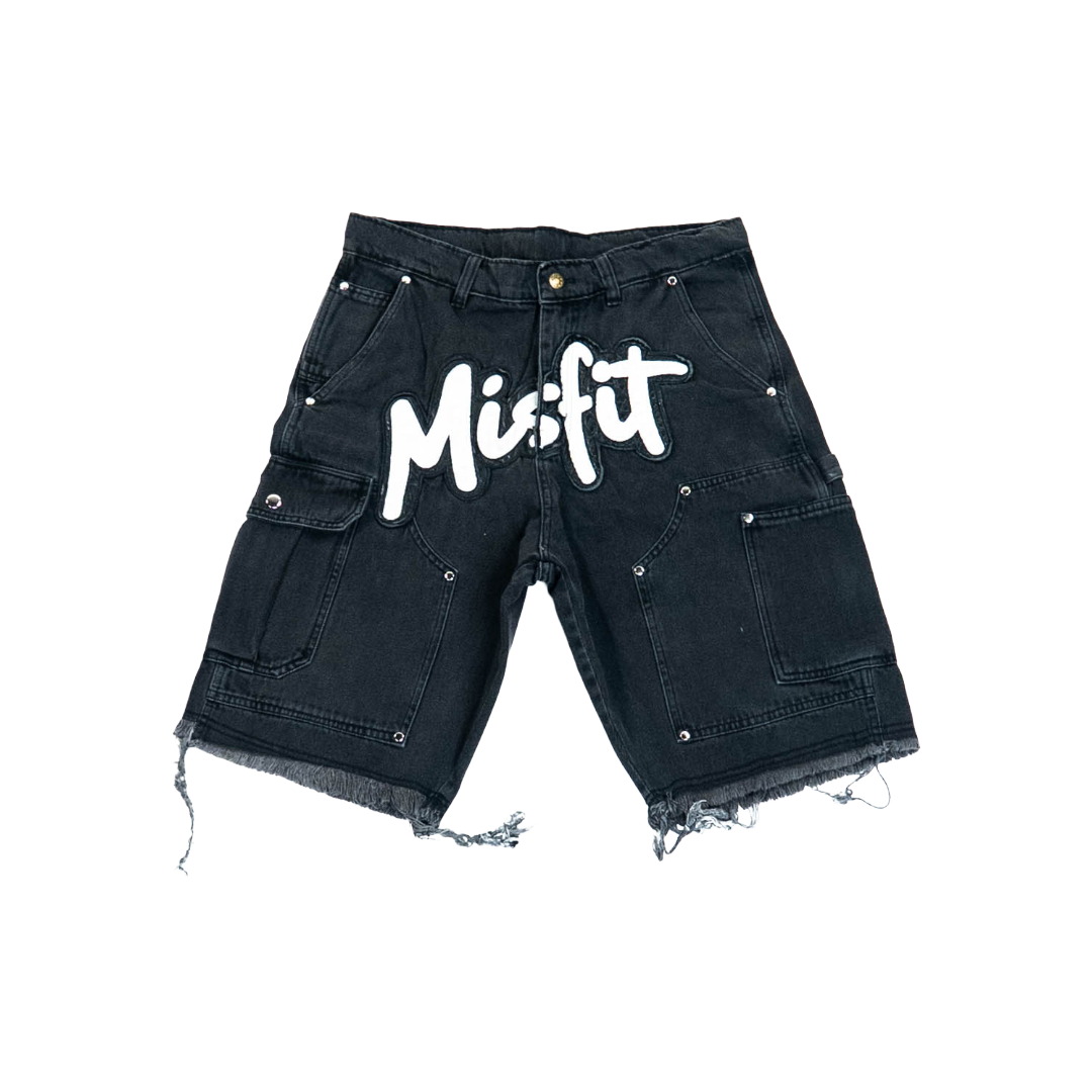 DENIM CARPENTER CARGO JEAN SHORTS