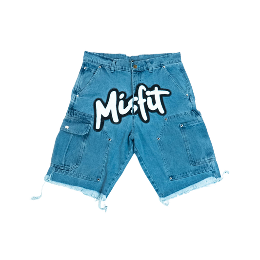 DENIM CARPENTER CARGO JEAN SHORTS