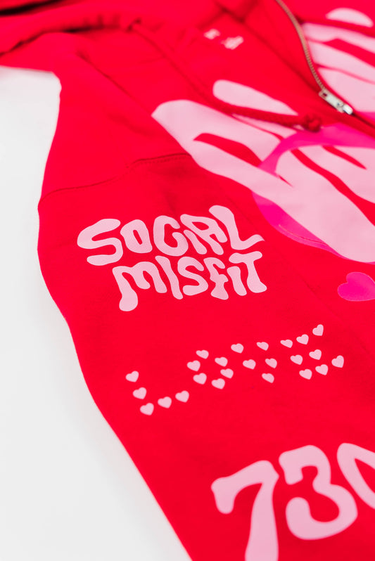 LOVE HATE RELATIONSHIP ZIP HOODIE